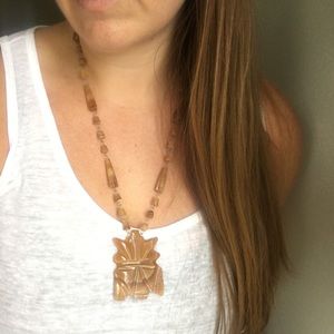Vintage Carved Agate Tribal Necklace